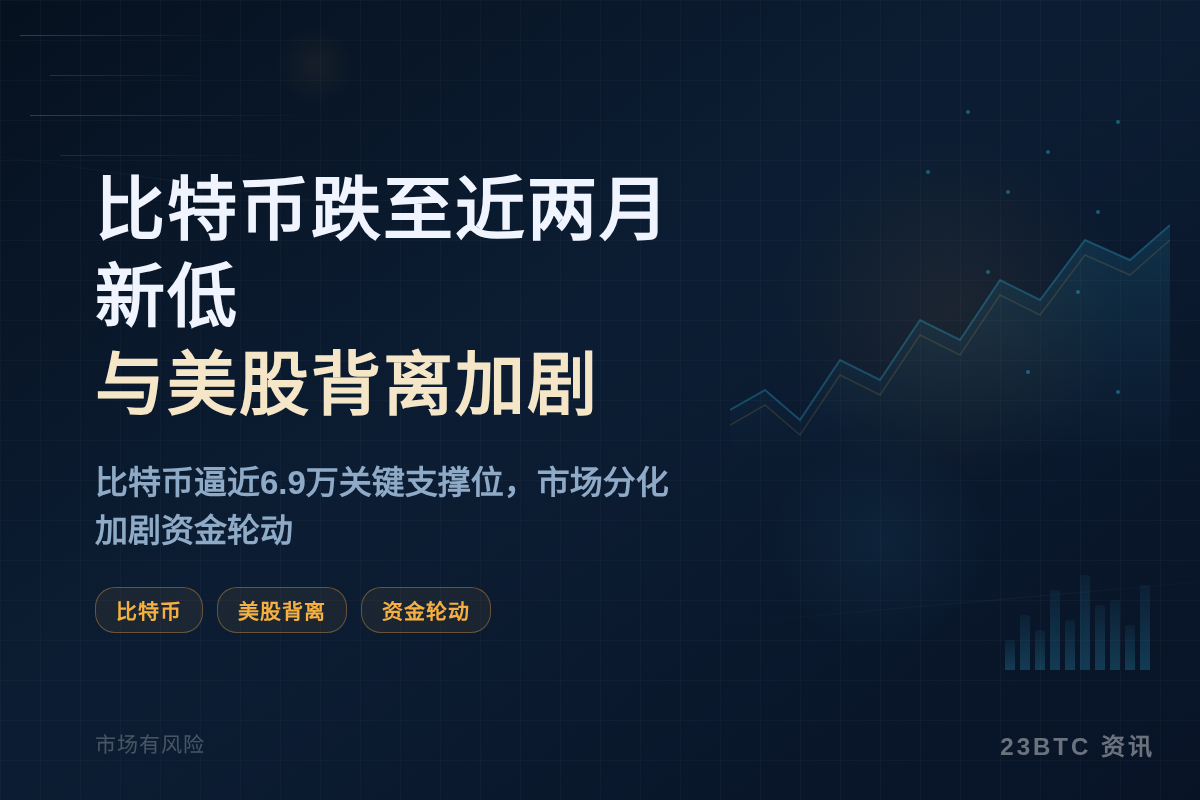 比特币跌至近两月新低,与美股背离加剧插图1 比特币跌至近两月新低,与美股背离加剧