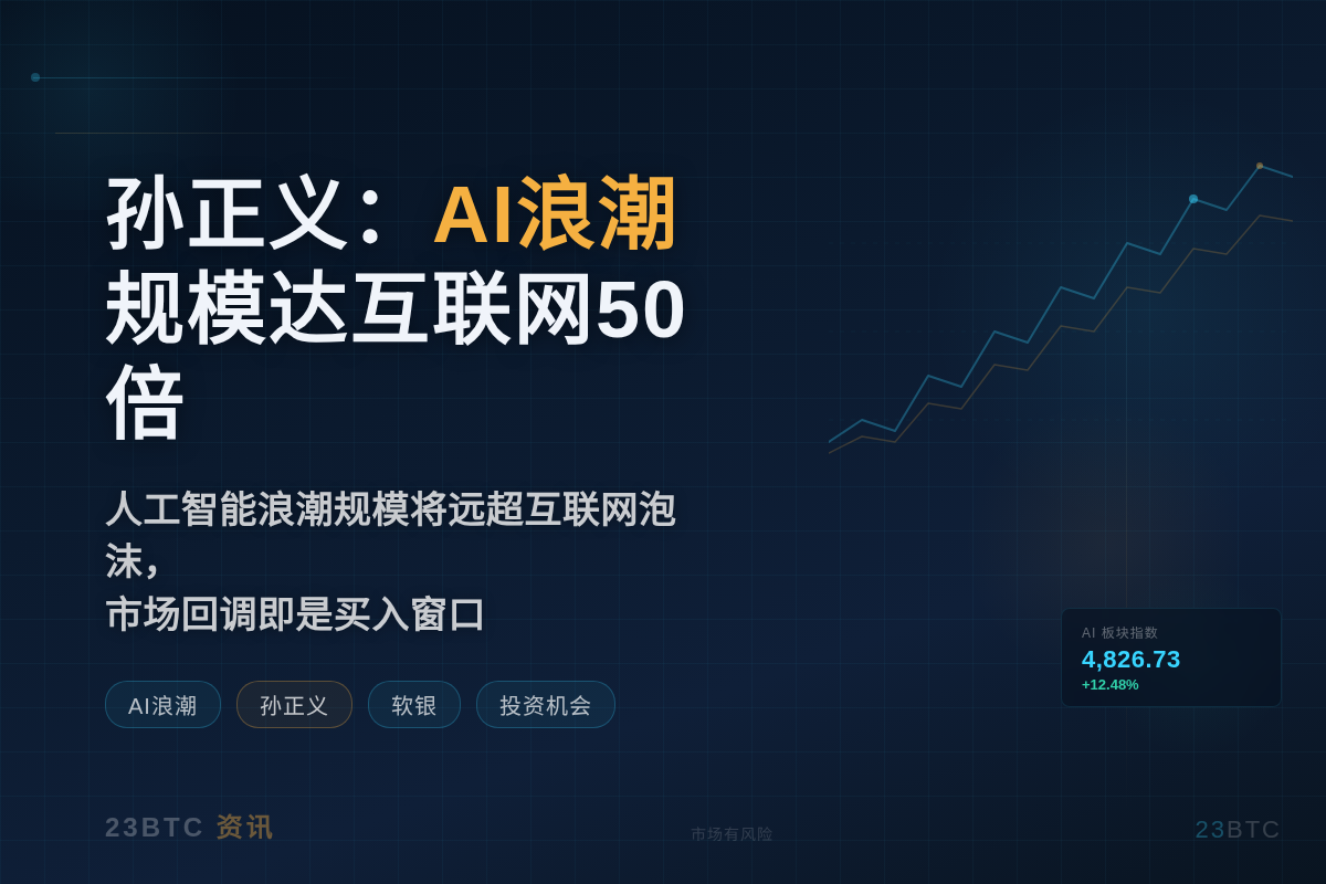 孙正义：AI浪潮规模将达互联网泡沫50倍