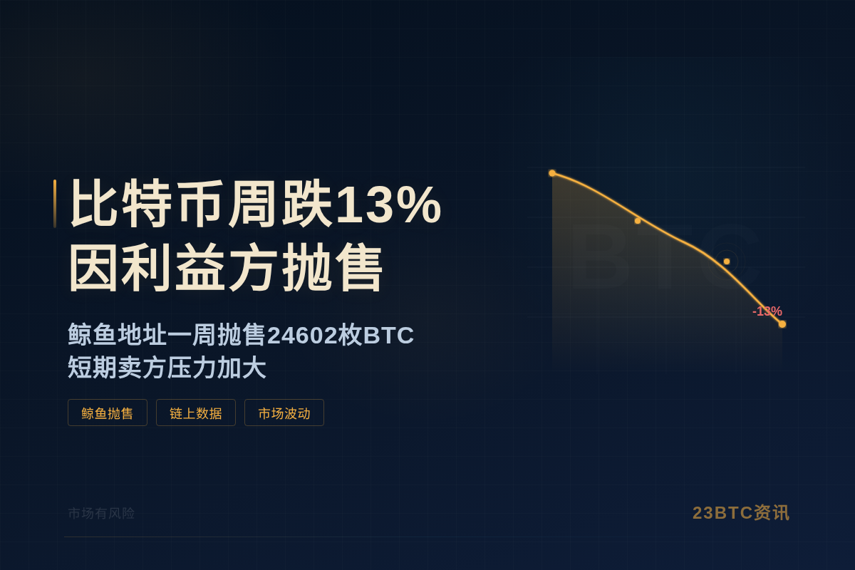 比特币周跌13%因利益方抛售插图1 比特币周跌13%因利益方抛售