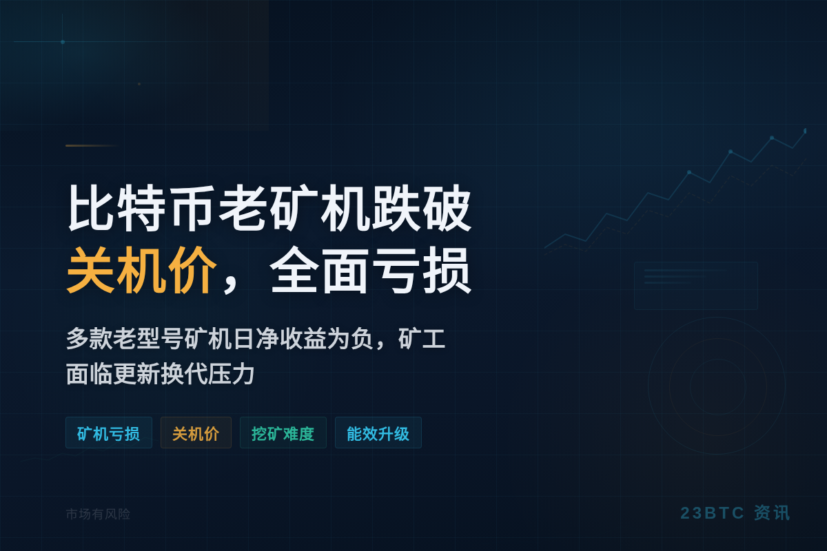 比特币老矿机跌破关机价，全面亏损