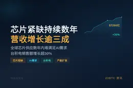 台积电芯片紧缺持续数年，今年营收增逾三成