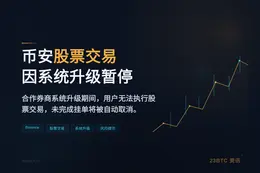 Binance股票交易因券商系统升级暂停使用