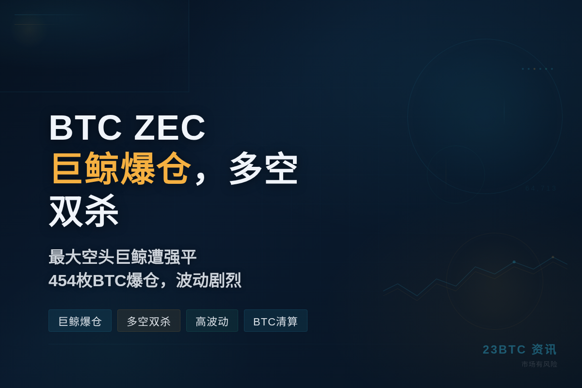 BTC ZEC巨鲸爆仓，多空双杀