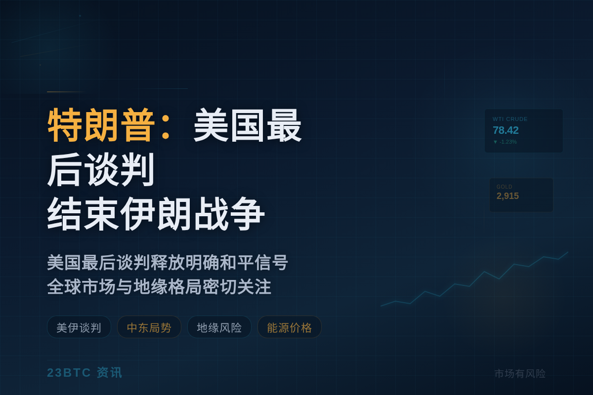 特朗普：美国最后谈判结束伊朗战争
