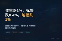 道指涨1%，标普跌0.4%，纳指跌1%
