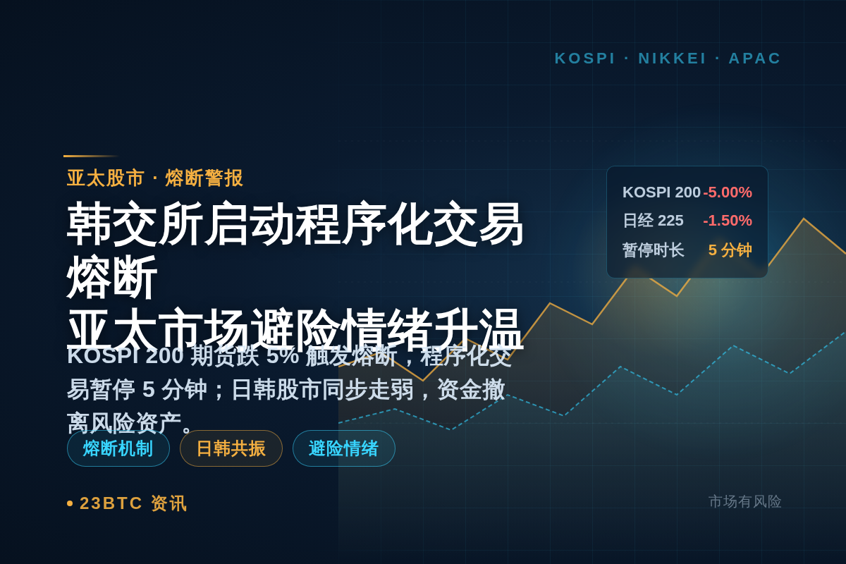 韩国交易所启动KOSPI熔断机制,程序化交易暂停5分钟插图1 韩国交易所启动KOSPI熔断机制,程序化交易暂停5分钟
