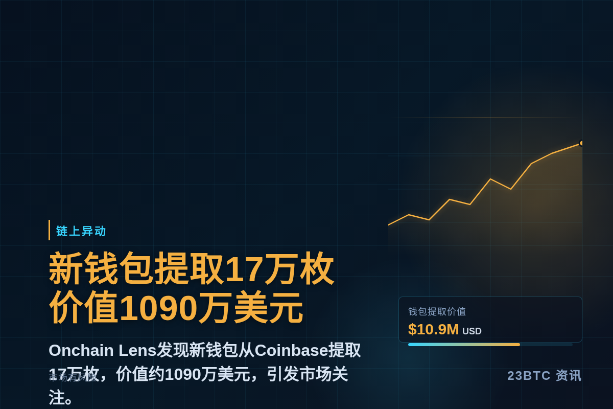 新钱包价值1090万美元提取17万枚