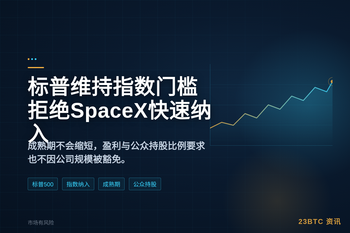 标普全球维持指数资格要求，拒绝加快SpaceX等快速纳入提案