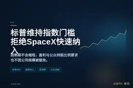 标普全球维持指数资格要求，拒绝加快SpaceX等快速纳入提案