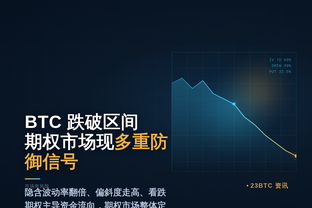 BTC跌破区间，期权市场现多重防御信号