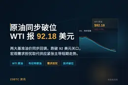 WTI原油日内跌2.3%报92.18美元/桶