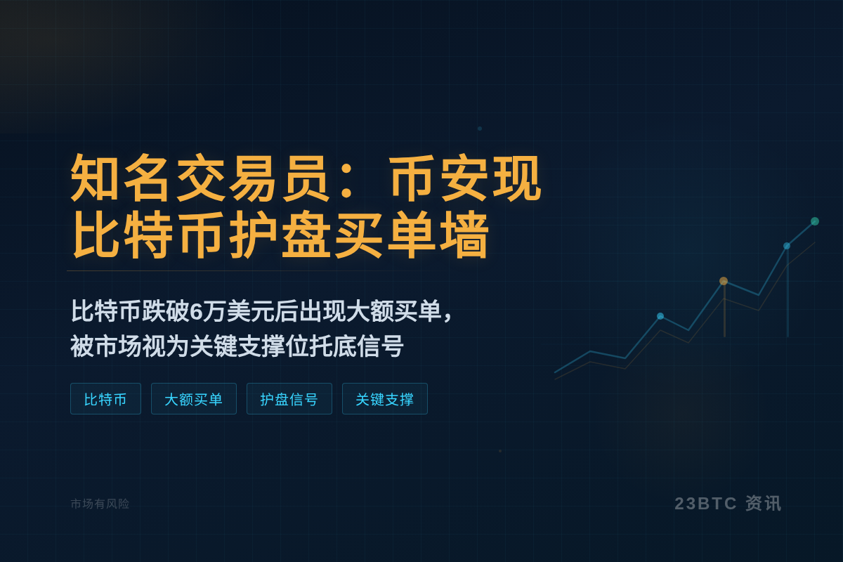 知名交易员：币安现比特币护盘买单墙