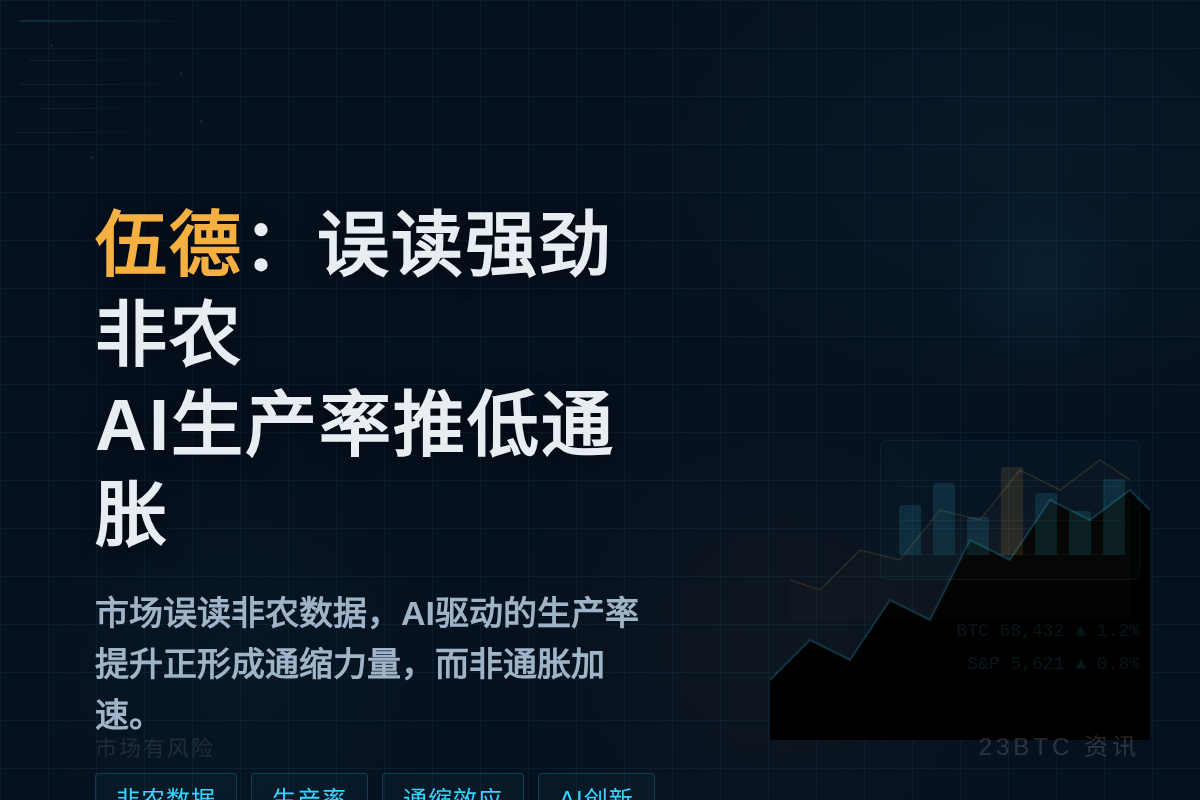 伍德:误读强劲非农,AI生产率将压低通胀插图1 伍德:误读强劲非农,AI生产率将压低通胀