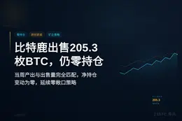 比特鹿出售205.3枚BTC，仍零持仓