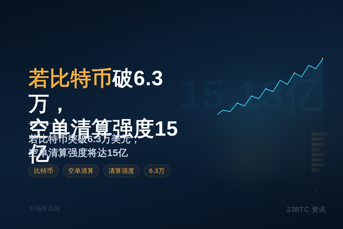 若比特币破6.3万,空单清算强度15亿插图1 若比特币破6.3万,空单清算强度15亿