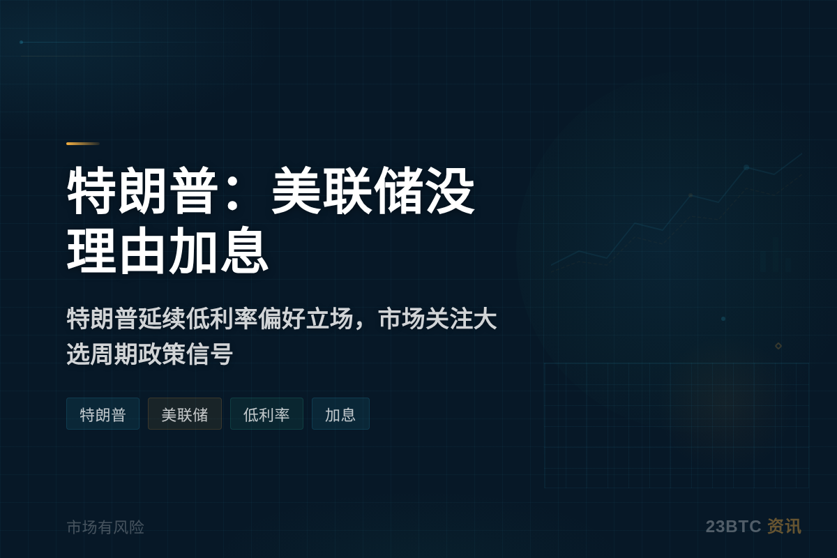 特朗普:美联储没理由加息插图1 特朗普:美联储没理由加息