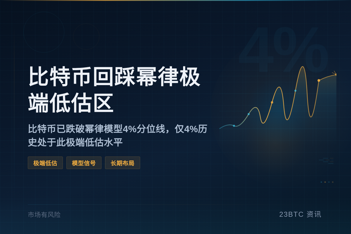 比特币回踩幂律极端低估区