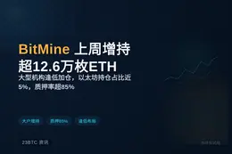 BitMine上周增持超12.6万枚ETH