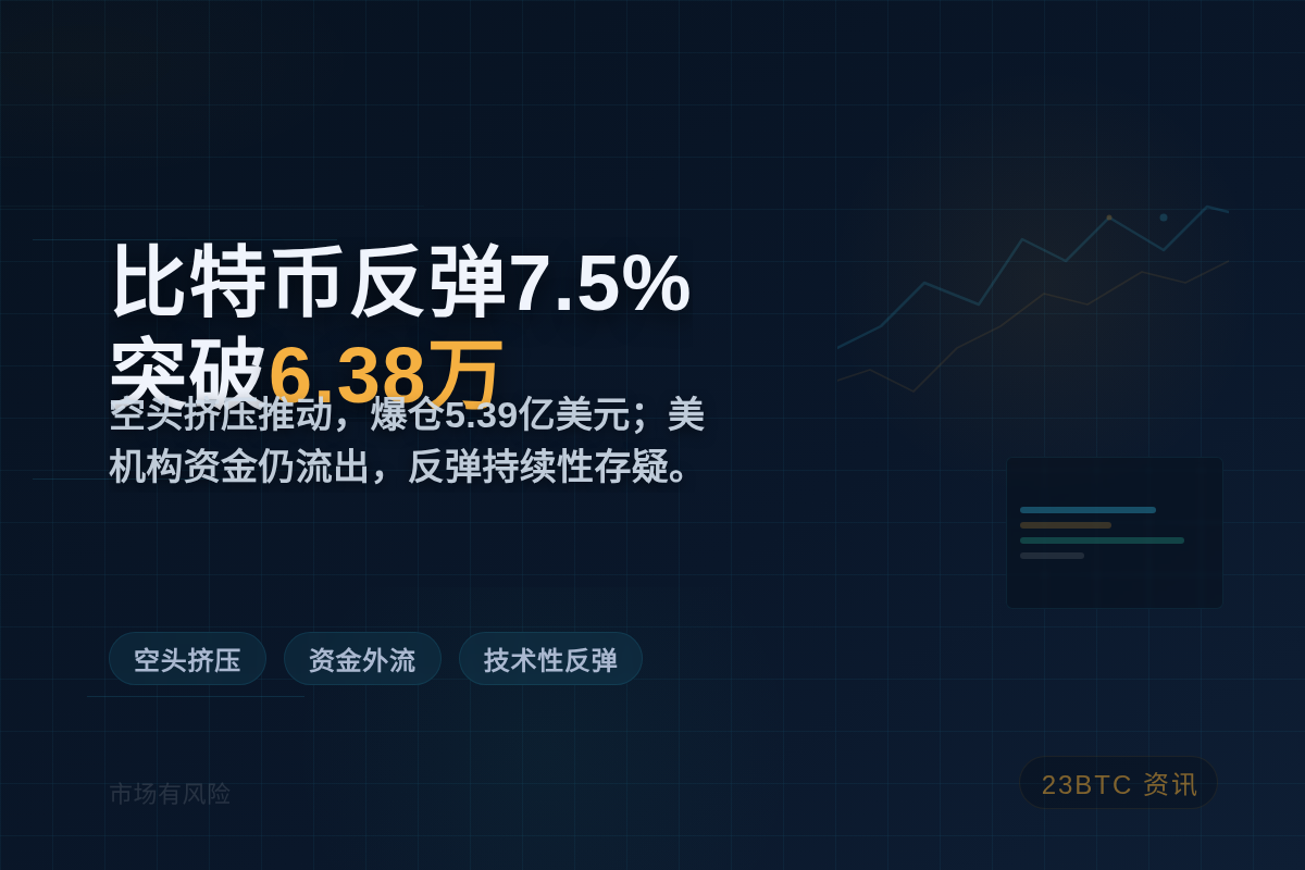 比特币周末反弹7.5%,周一突破6.38万插图1 比特币周末反弹7.5%,周一突破6.38万