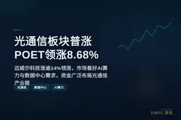 光通信板块普涨，POET领涨8.68%