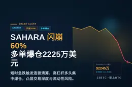 SAHARA闪崩60%，多单爆仓2225万美元