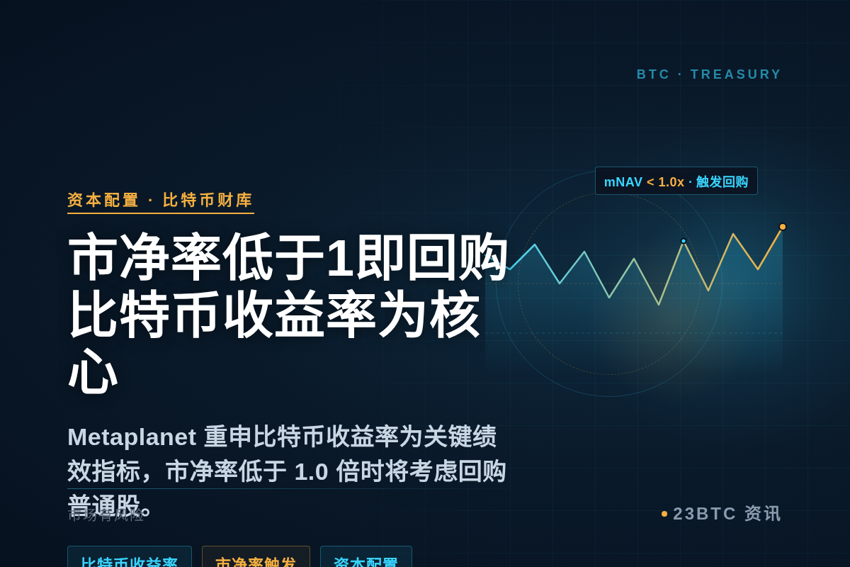 Metaplanet：mNAV低于1将回购，比特币收益率成关