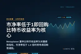 Metaplanet：mNAV低于1将回购，比特币收益率成关