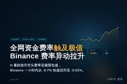 全网资金费率触及极值负值，Binance费率异动拉升