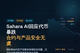 Sahara AI回应代币暴跌：合约与产品安全无虞