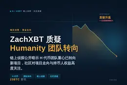 ZachXBT嘲讽Humanity：发行新H代币，团队已转向