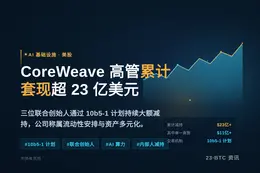 CoreWeave高管解禁以来已抛售超23亿美元股票