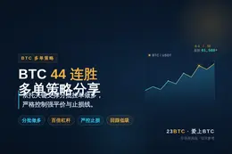 2026-06-09 14:55:20 BTC 44连胜 多单策略分享
