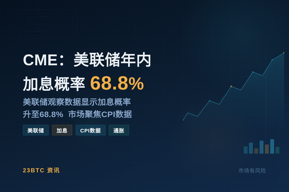 CME:美联储年内加息概率68.8%插图1 CME:美联储年内加息概率68.8%