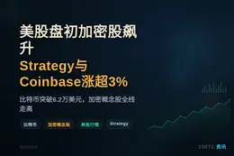 美股盘初加密股飙升，Strategy与Coinbase涨超3