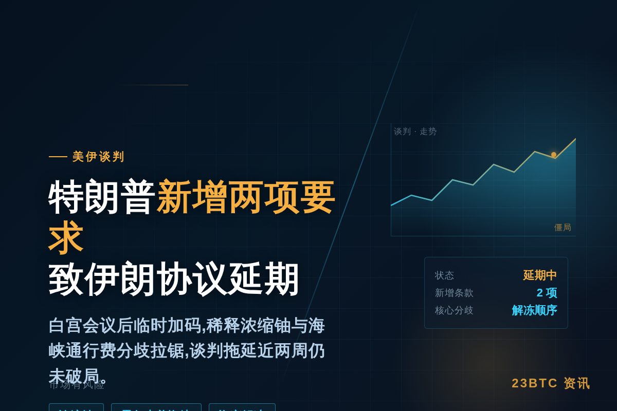 特朗普新增两项要求致伊朗协议延期