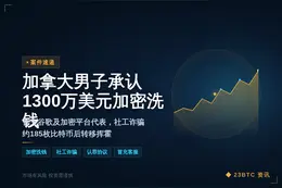 加拿大男子在美国认罪，承认1300万美元加密货币洗钱罪