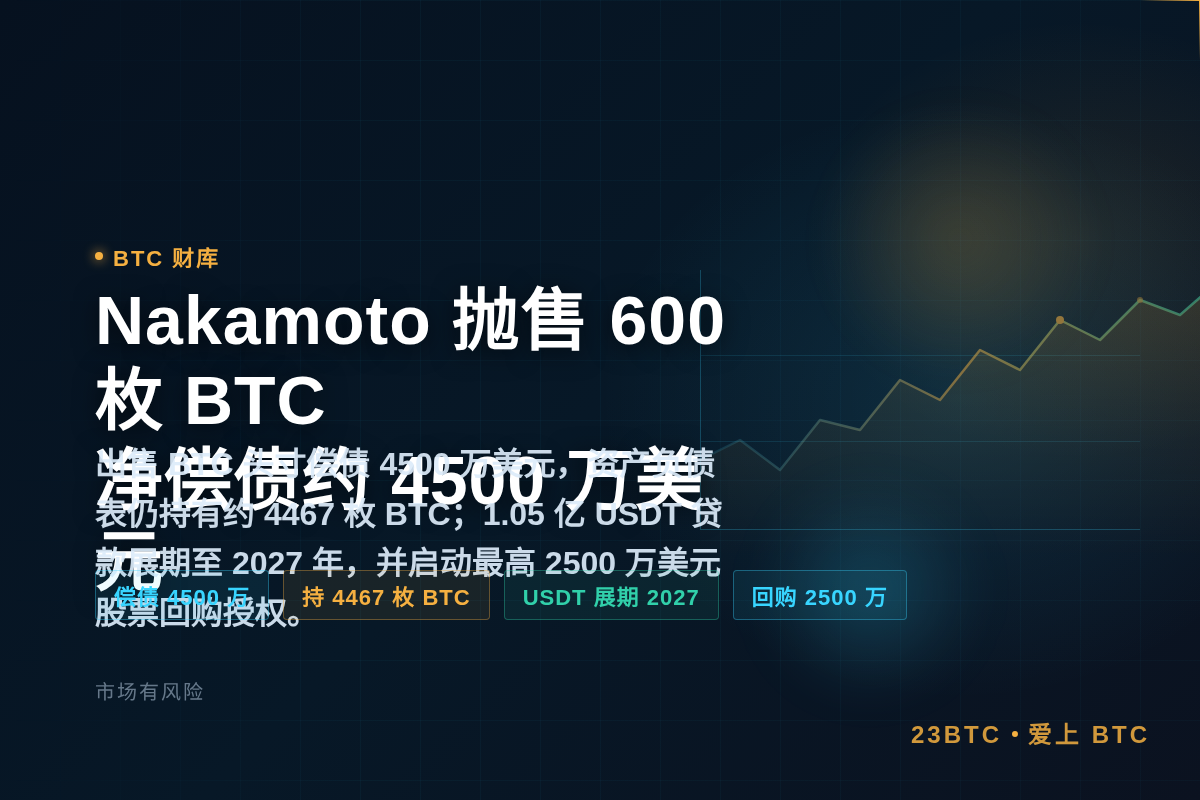 比特币财库Nakamoto抛售600枚BTC偿债4500万美插图1 比特币财库Nakamoto抛售600枚BTC偿债4500万美