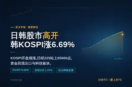 日韩股市高开 韩KOSPI指数涨6.69%