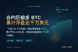 合约巨鲸定10目标暴赚989.5万美元
