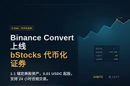 Binance Convert上线bStocks代币化证券，