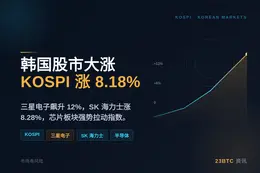 韩国股市大涨，KOSPI涨8.18%，三星飙升12%