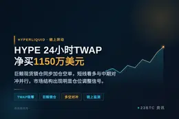 HYPE 24小时TWAP净买1150万美元，巨鲸现货锁仓
