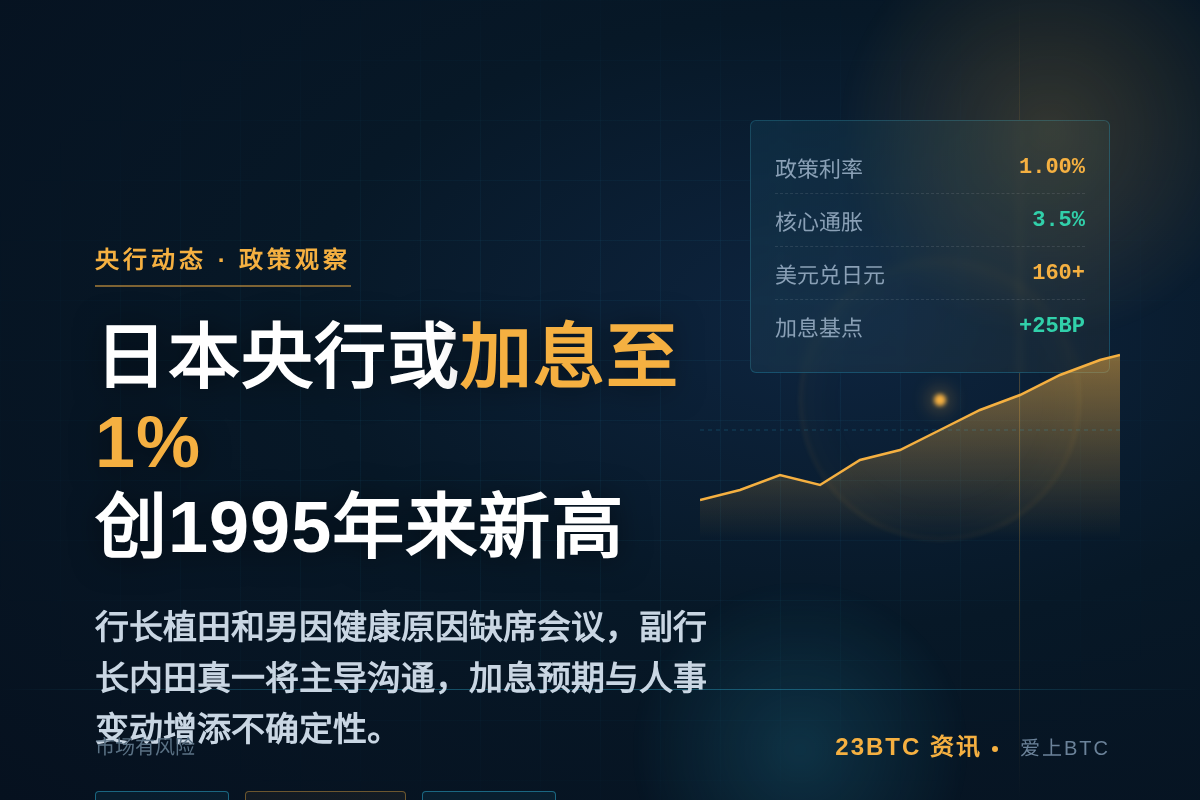 日本央行下周或加息至1%,创1995年来新高插图1 日本央行下周或加息至1%,创1995年来新高