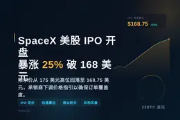 SpaceX美股IPO开盘暴涨25%破168美元