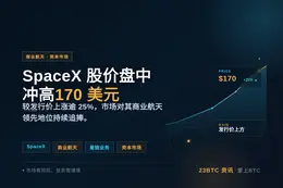 SpaceX股价盘中涨至170美元