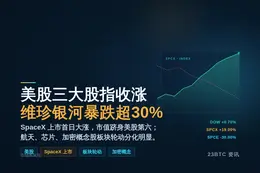 美股三大股指收涨，维珍银河暴跌超30%