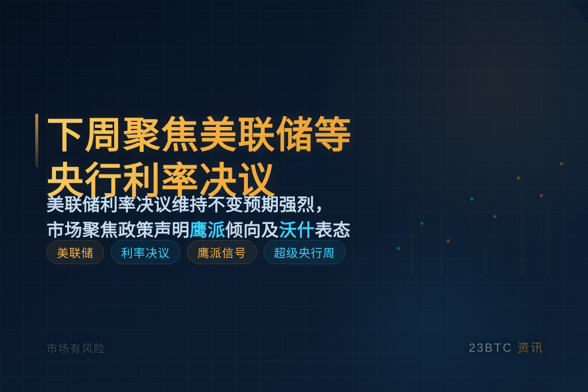 下周聚焦美联储等央行利率决议插图1 下周聚焦美联储等央行利率决议