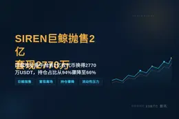 SIREN巨鲸抛售2亿套现2770万