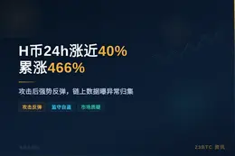 H币24h涨近40%，累涨466%