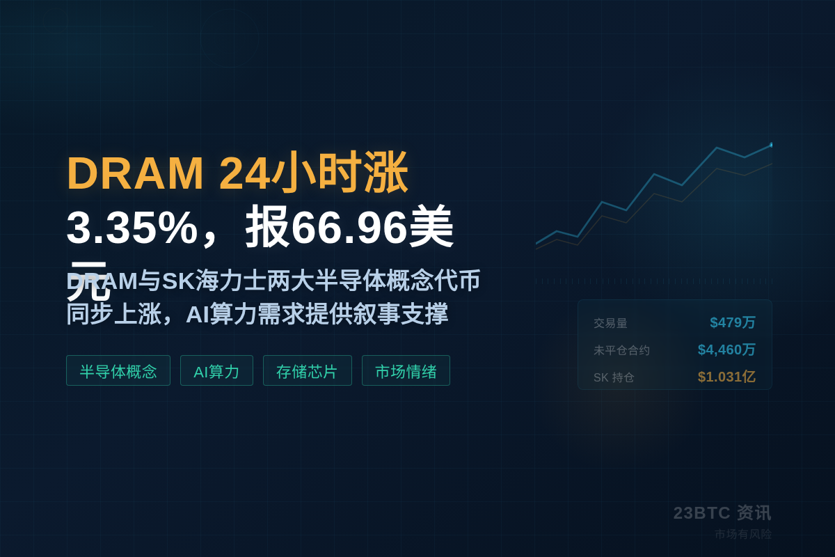 DRAM 24小时涨3.35%,报66.96美元插图1 DRAM 24小时涨3.35%,报66.96美元